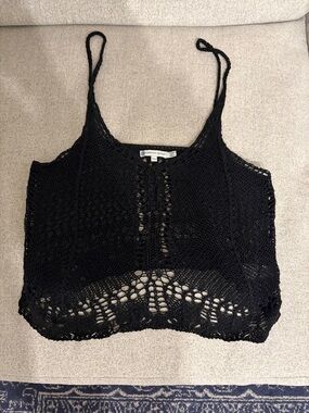 NWOT Everyday Sunday Black Crochet Tank Top -